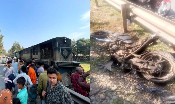 কুড়িগ্রামে ট্রেনের সাথে মোটরসাইকেল সংঘর্ষে সাময়িক বন্ধ রেল যোগাযোগ